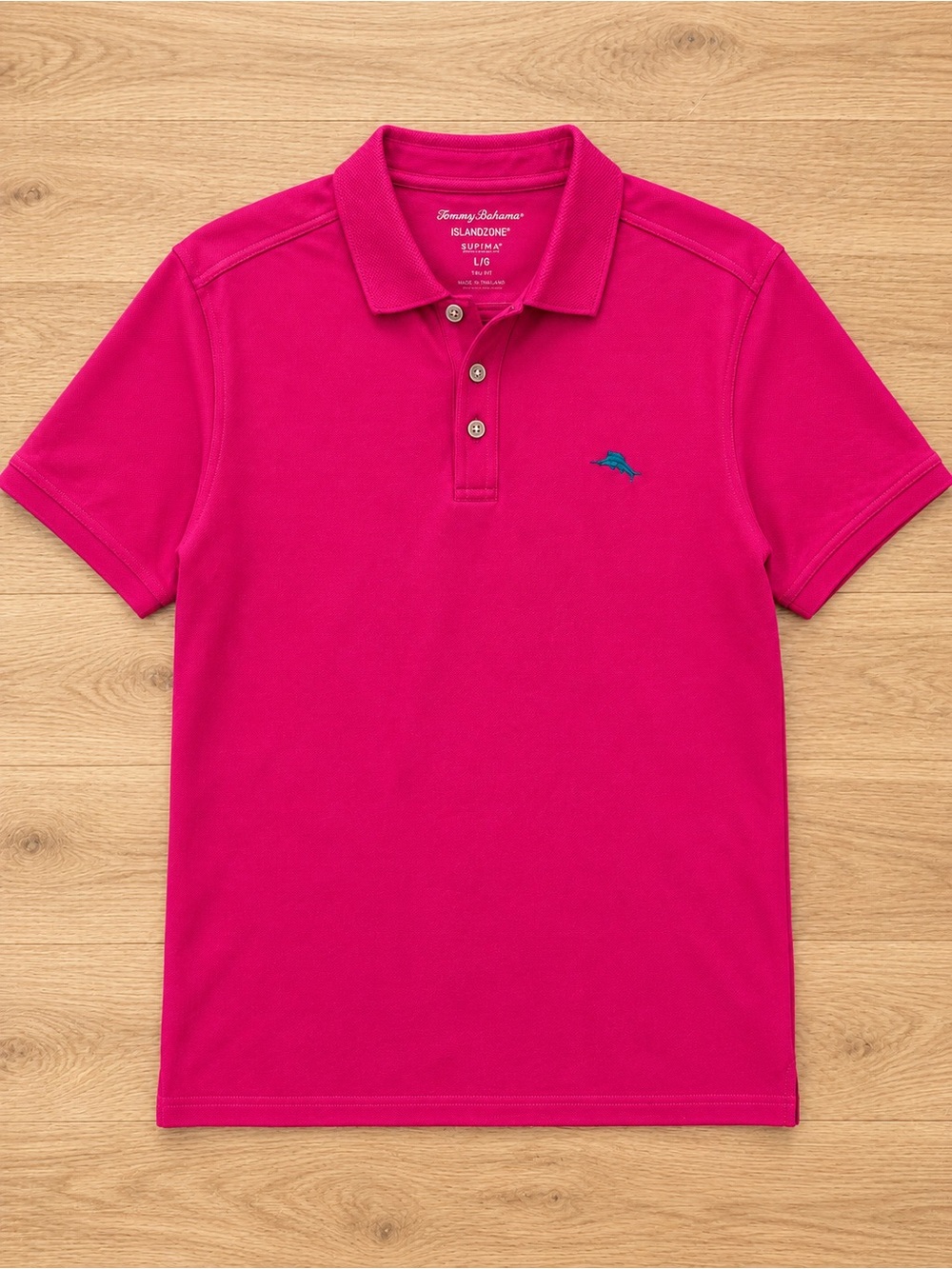 Tommy Bahama Men’s IslandZone Supima Polo Shirt - Hot Pink large